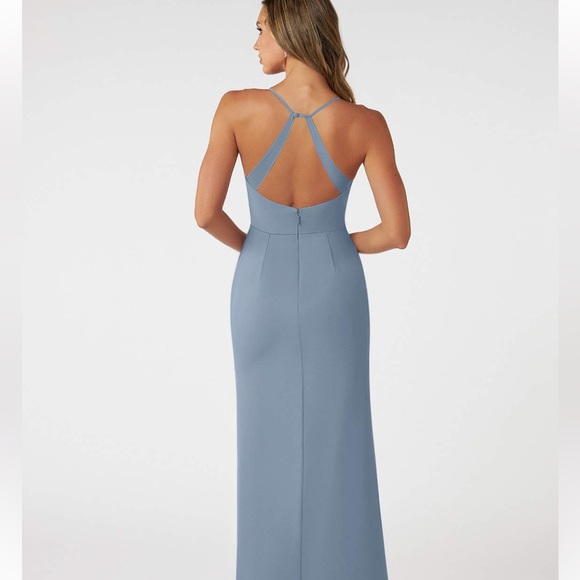 AZAZIE BECCA
Dusty Blue Fitted V-Neck Chiffon Dress - Picture 2 of 3